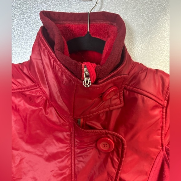 A267 Lululemon Pedal Power Jacket Burgundy Red Wine Sz 4 peplum fleece - Picture 13 of 15